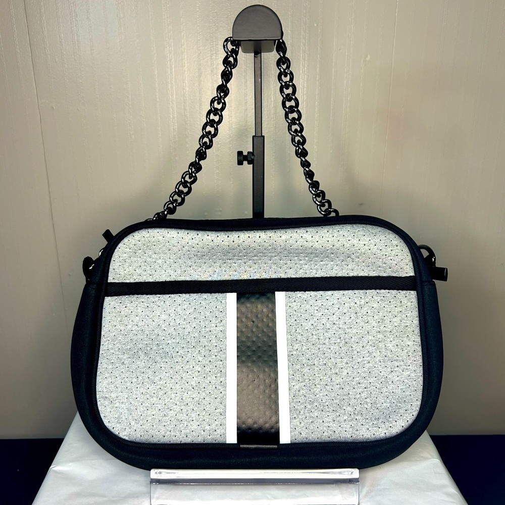 HAUTE SHORE Grey and Black Crossbody Bag